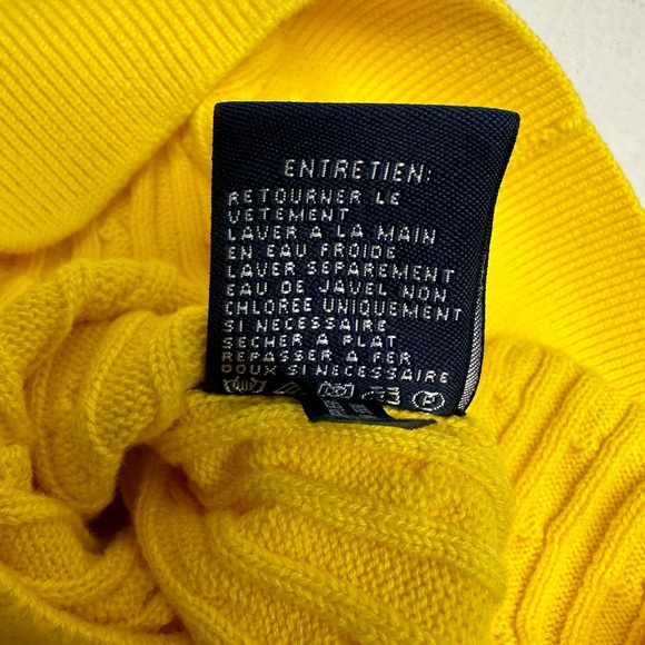 Ralph Lauren sport Yellow Cable Knit Cardigan Sweater size large NWT - Picture 7 of 8